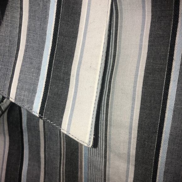 Elliott Cotton Blend XL Long Sleeve Button Front Striped Shirt - Picture 7 of 8